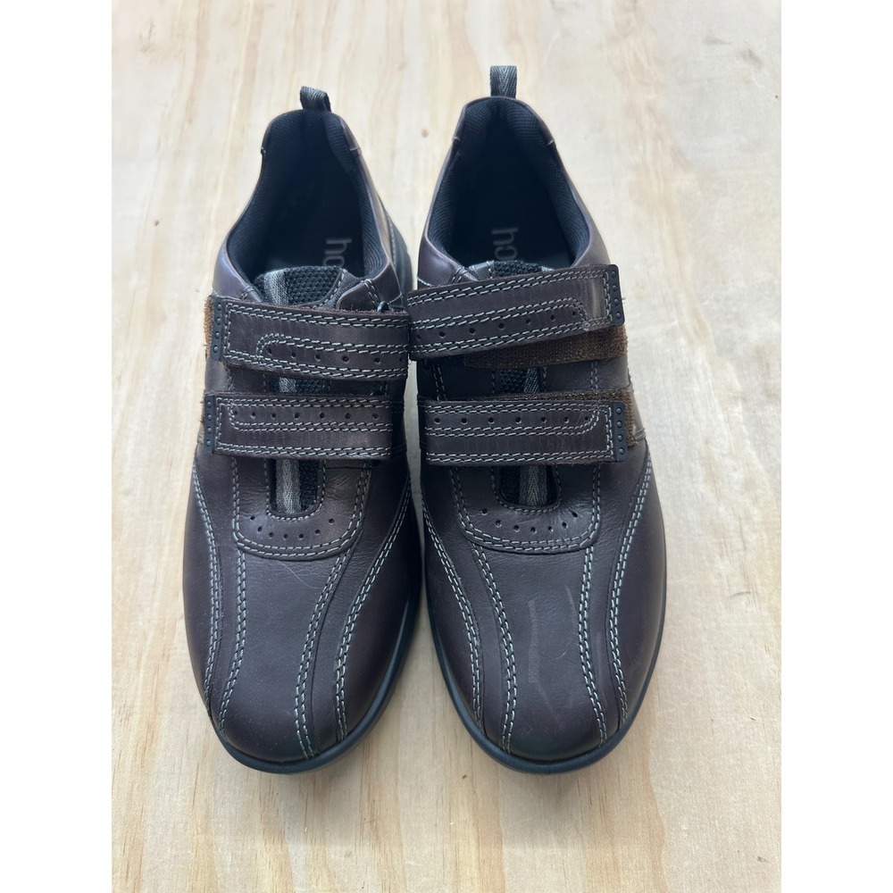 Hotter Mens Brown Leather Walking Shoes Ortholite Dual Fit UK 8 US 9
